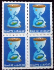 Quadra de selos postais do Brasil de 1992 LBA