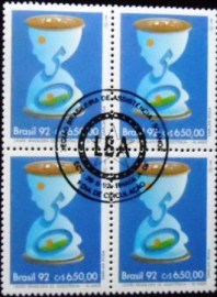 Quadra de selos postais do Brasil de 1992 LBA