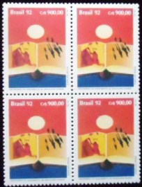 Quadra de selos postais do Brasil de 1992 Graciliano Ramos