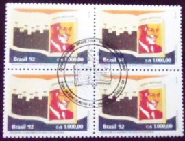 Quadra de selos postais do Brasil de 1992 Assis Chateaubriant