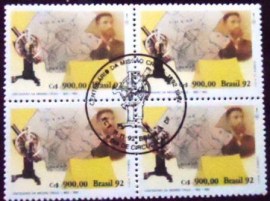 Quadra de selos postais do Brasil de 1992 Missão CRULS