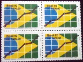 Quadra de selos postais do Brasil de 1992 Qualidade e Produtividade