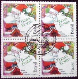Quadra de selos postais do Brasil de 1992 Papai Noel