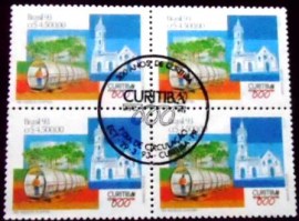 Quadra de selos postais do Brasil de 1993 Curitiba