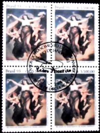 Quadra de selos postais do Brasil de 1993 Génios do Estudo e do Amor
