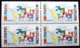 Quadra de selo postais do Brasil de 1993 Chefes de Estado M