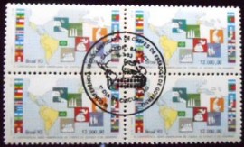 Quadra de selo postais do Brasil de 1993 Chefes de Estado M1C