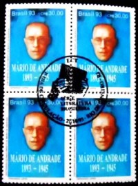 Quadra de selos do Brasil de 1993 Mario de Andrade