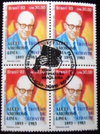 Quadra de selos postais do Brasil de 1993 Tristão de Athayde