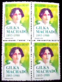 Quadra de selos postais do Brasil de 1993 Gilka Machado