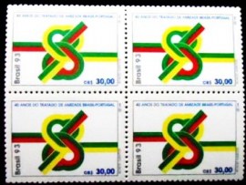Quadra postal de 1983 Tratado de Amizade Brasil-Portugal