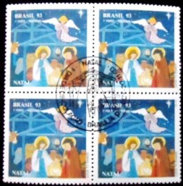 Quadra de selos postais do Brasil de 1993 Jesus, Maria e José