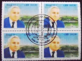 Quadra de selos postais do Brasil de 1994 Carlos Castello Branco