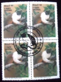Quadra de selos postais do Brasil de 1994 Sauim de Colera