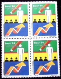 Quadra de selos postais do Brasil de 1994 Valor do Professor