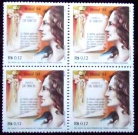 Quadra de selos postais do Brasil de 1994 Tomas Antonio Gonzaga
