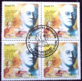 Quadra de selos postais do Brasil de 1994 Fernando de Azevedo