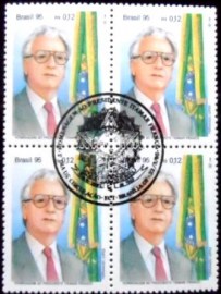 Quadra de selos postais do Brasil de 1995 Itamar Franco M1C