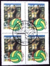 Quadra de selos postais do Brasil de 1995 Voleibol