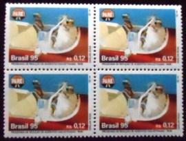 Quadra de selos postais do Brasil de 1995 Pare