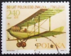 Selo postal da Polônia de 1975 lbatross Biplane