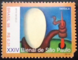 Selo postal do Brasil de 1998 Pintura de Tarsila N