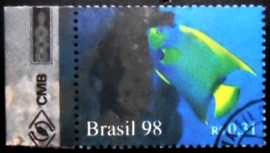 Selo postal do Brasil de 1998 Angelfish