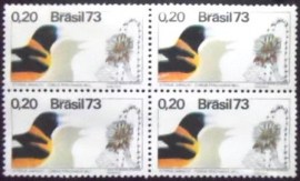 Quadra de selos postais do Brasil de 1973 Jamacuru