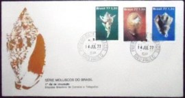 FDC Oficial do Brasil de 1977 Moluscos do Brasil