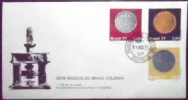 FDC Oficial do Brasil de 1977 Moedas do Brasil