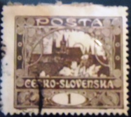 Selo postal da Tchecoslováquia de 1919 Prague Castle 1