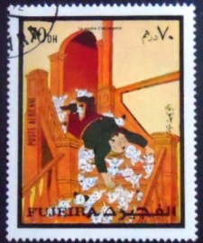 Selo postal de Fujeira de 1972 Horace´s stumble