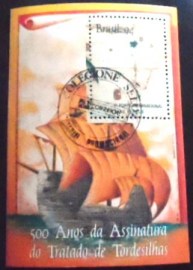 Bloco postal do Brasil de 1994 Tratado de Tordesilhas
