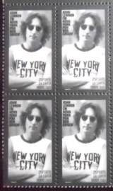 Quadra de selos postais do Brasil de 2021 John Lennon