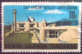 Selo postal da África Oriental Britânica de 1970 Satellite Earth Station