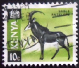 Selo postal do Quênia de 1966 Sable Antelope