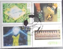 Quadra de selos postais do Brasil de 1998 Futebol e Arte IV