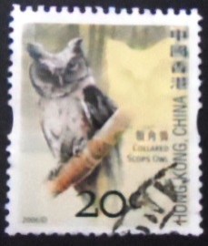 Selo postal de Hong Kong de 2006 Collared Scops Owl