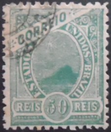 Selo postal do Brasil de 1905 Madrugada 50 U