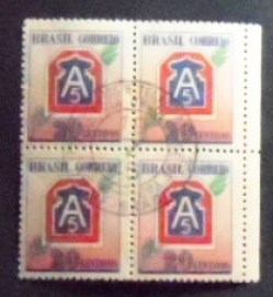 Quadra de selos postais do Brasil de 1945 V Exército