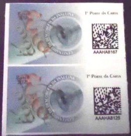 Par de selos postais do Brasil de 2021 Insulina