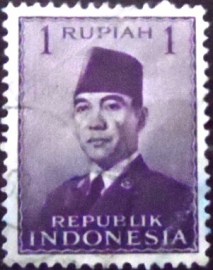 Selo postal da Indonésia de 1951 President Sukarno 1