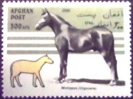 Selo postal do Afeganistão DE 1996 Miohippus