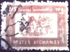 Selo postal do Afeganistão de 1960 Buzkashi Game 175