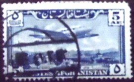 Selo postal do Afeganistão de 1962 Douglas DC-3 over Kabul