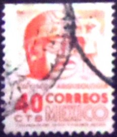 Selo postal do México de 1971 Stone Head Tabasco