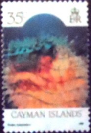 Selo postal das Ilhas Cayman de 1990 Porcupine Puffer