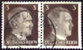 Par de selos postais da Alemanha Reich de 1941 Adolf Hitler 3