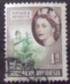 Selo postal da Rodésia do Sul de 1953 Tobacco planter