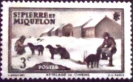 Selo postal de St. Pierre et Muiquelon de 1938 Team of dogs